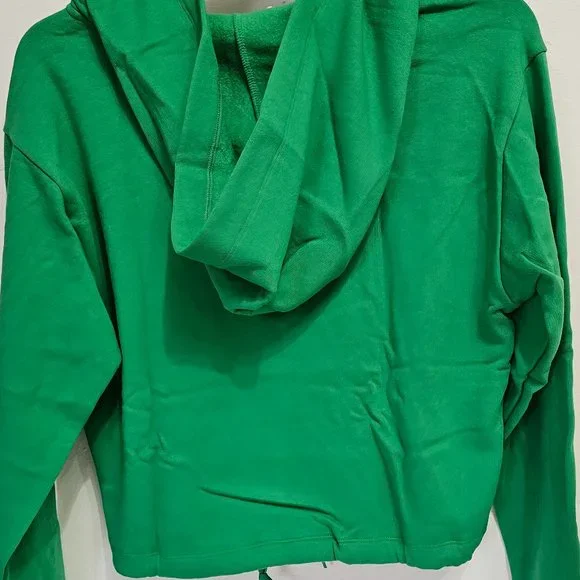 Victoria’s Secret PINK fleece cropped cinched campus hoodie size Medium  Green - Picture 4 of 12